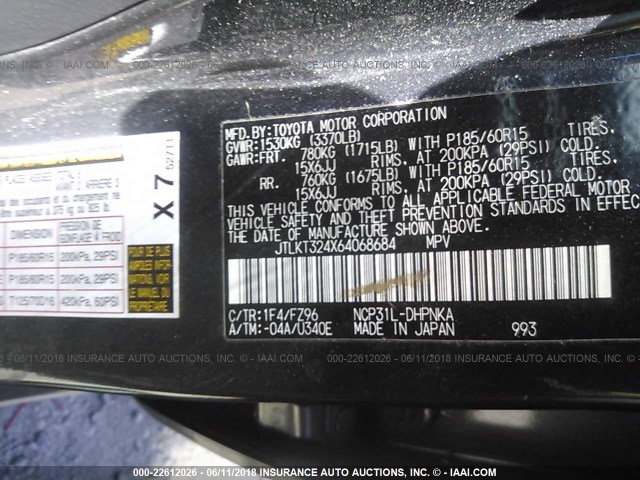 JTLKT324X64068684 - 2006 TOYOTA SCION XB Schwarz Foto 9