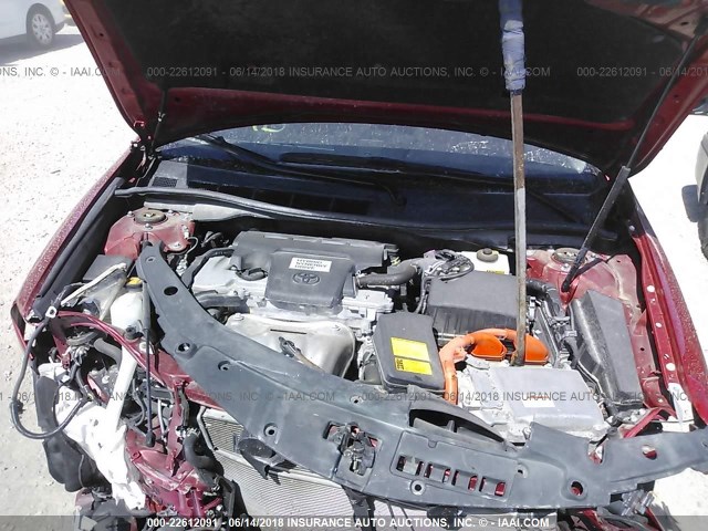 4T1BD1FK9EU106793 - 2014 TOYOTA CAMRY HYBRID/LE/XLE 红色 照片 10