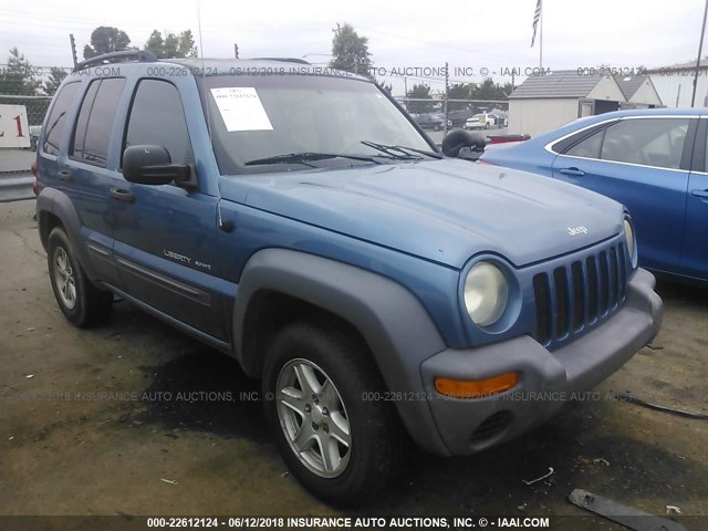 1J4GL48K93W638262 - 2003 JEEP LIBERTY SPORT/FREEDOM ლურჯი ფოტო 1