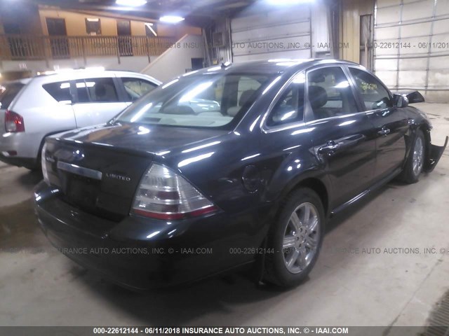 1FAHP25W08G126987 - 2008 FORD TAURUS LIMITED BLACK photo 4