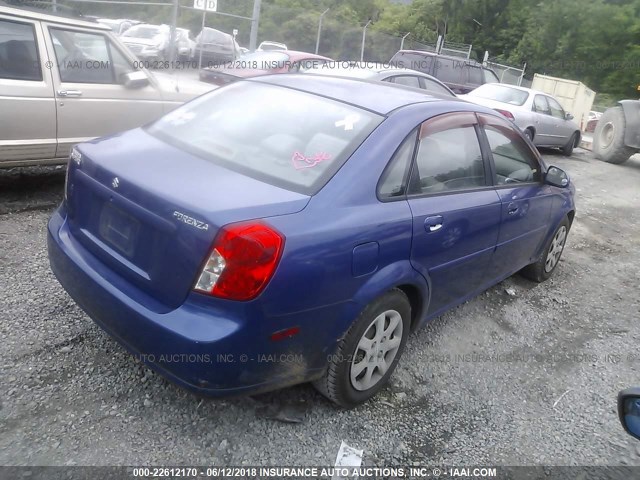 KL5JD56Z65K222832 - 2005 SUZUKI FORENZA S BLUE photo 4