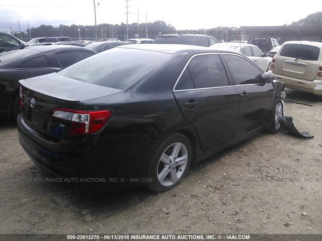 4T1BF1FK8CU127920 - 2012 TOYOTA CAMRY SE/LE/XLE BLACK photo 4