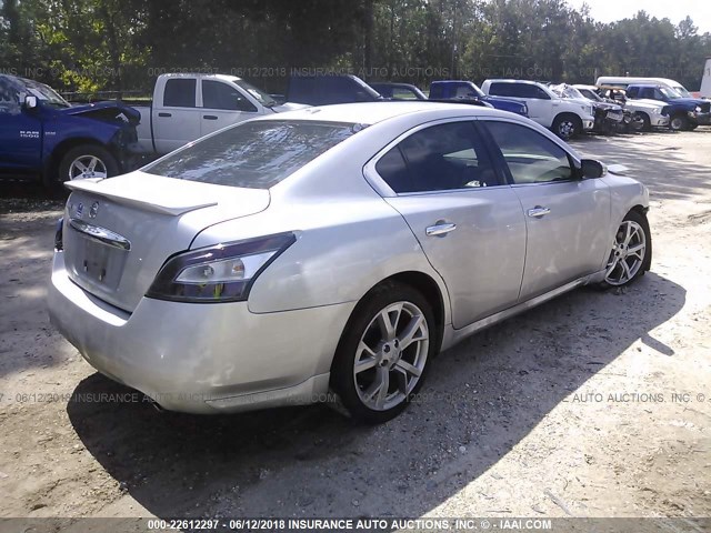 1N4AA5AP3CC813920 - 2012 NISSAN MAXIMA S/SV SILVER photo 4