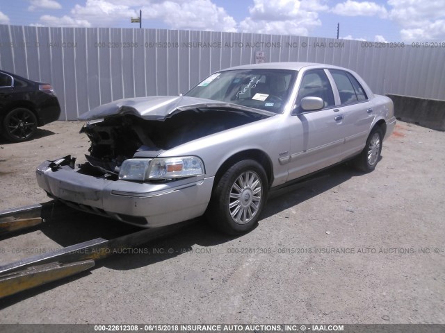 2MEBM7FV0AX616016 - 2010 MERCURY GRAND MARQUIS LS SILVER photo 2