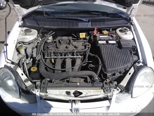 1B3ES16CX2D542694 - 2002 DODGE NEON S WHITE photo 10