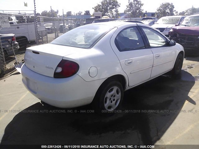 1B3ES16CX2D542694 - 2002 DODGE NEON S WHITE photo 4