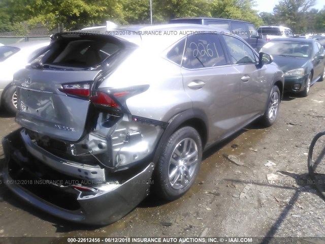 JTJBARBZ7F2007317 - 2015 LEXUS NX 200T SILVER photo 4