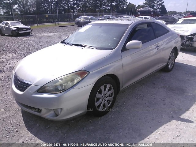 4T1CE38P14U853423 - 2004 TOYOTA CAMRY SOLARA SE/SLE SILVER photo 2