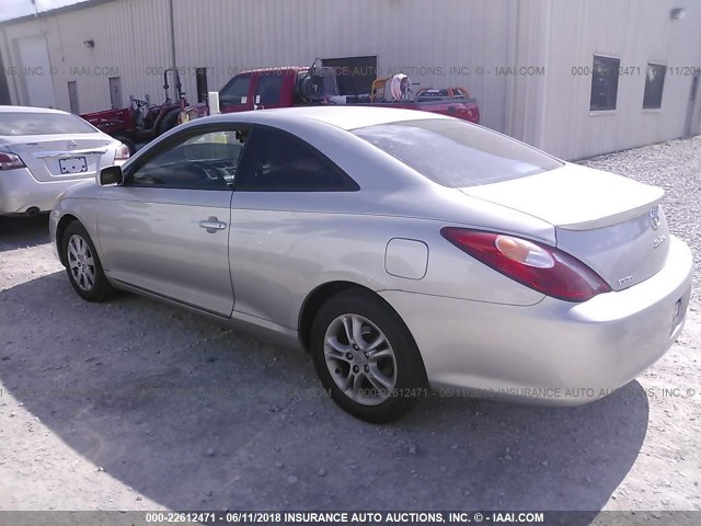 4T1CE38P14U853423 - 2004 TOYOTA CAMRY SOLARA SE/SLE SILVER photo 3