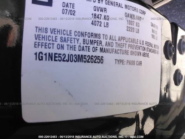 1G1NE52J03M526256 - 2003 CHEVROLET MALIBU LS GREEN photo 9