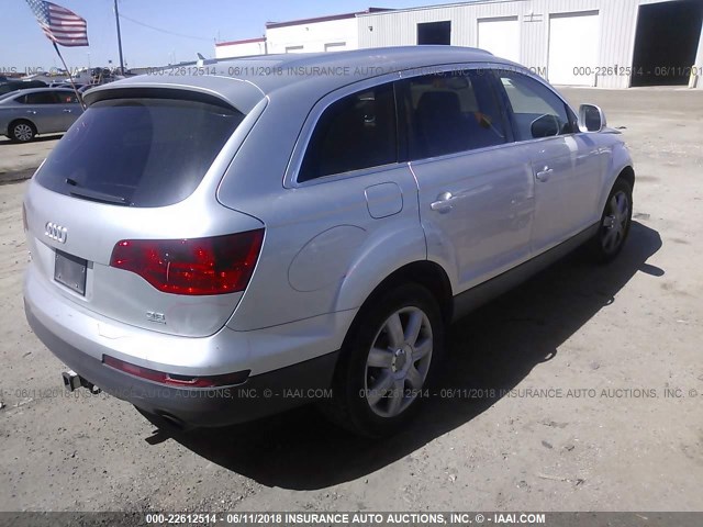 WA1BY94LX7D037712 - 2007 AUDI Q7 3.6 QUATTRO PREMIUM SILVER photo 4