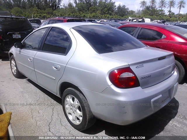 1B3ES56C75D155712 - 2005 DODGE NEON SXT SILVER photo 3