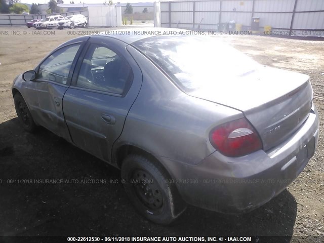 1B3ES56C65D276425 - 2005 DODGE NEON SXT TAN photo 3