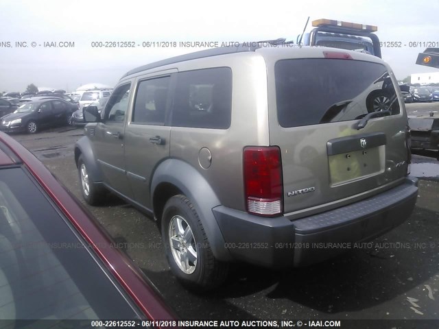 1D8GU28K87W601217 - 2007 DODGE NITRO SXT BROWN photo 3