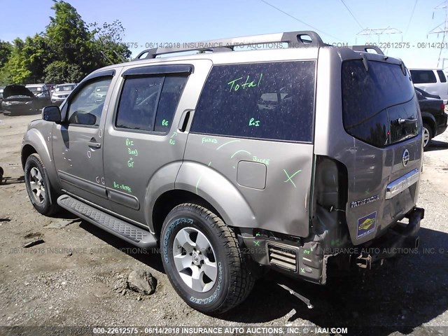 5N1AR18W87C603629 - 2007 NISSAN PATHFINDER LE/SE/XE GRAY photo 3