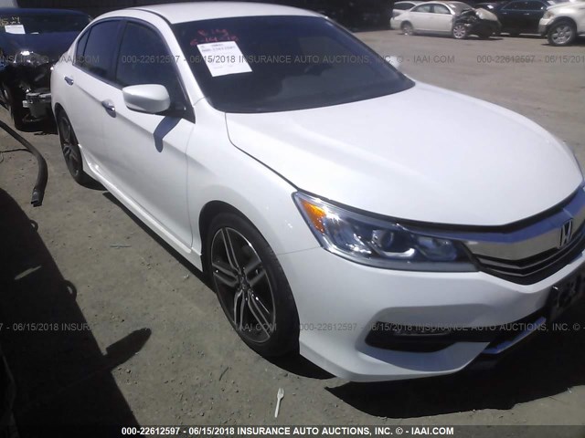 1HGCR2F54GA189680 - 2016 HONDA ACCORD SPORT WHITE photo 6