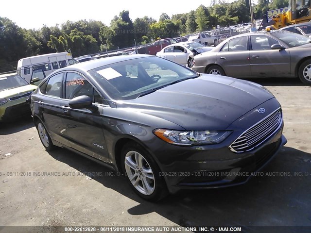 3FA6P0LU0JR127827 - 2018 FORD FUSION SE HYBRID GRAY photo 1