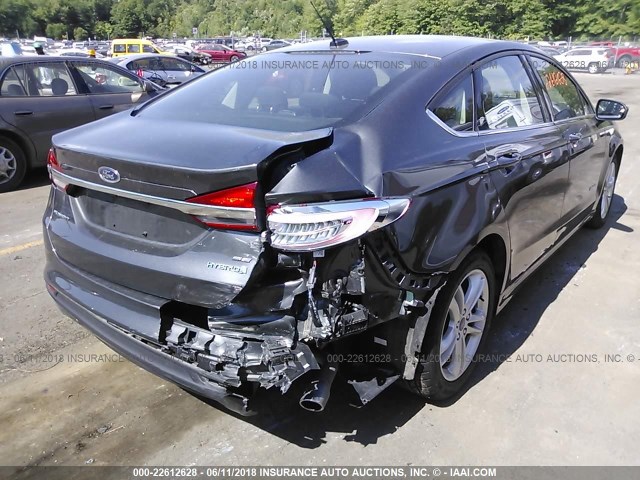 3FA6P0LU0JR127827 - 2018 FORD FUSION SE HYBRID GRAY photo 6