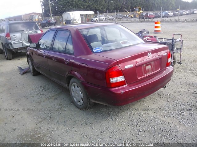 JM1BJ222610464931 - 2001 MAZDA PROTEGE DX/LX RED photo 3