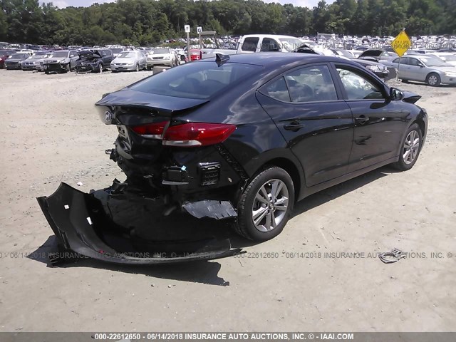 KMHD84LF5JU522453 - 2018 HYUNDAI ELANTRA SEL/VALUE/LIMITED BLACK photo 4