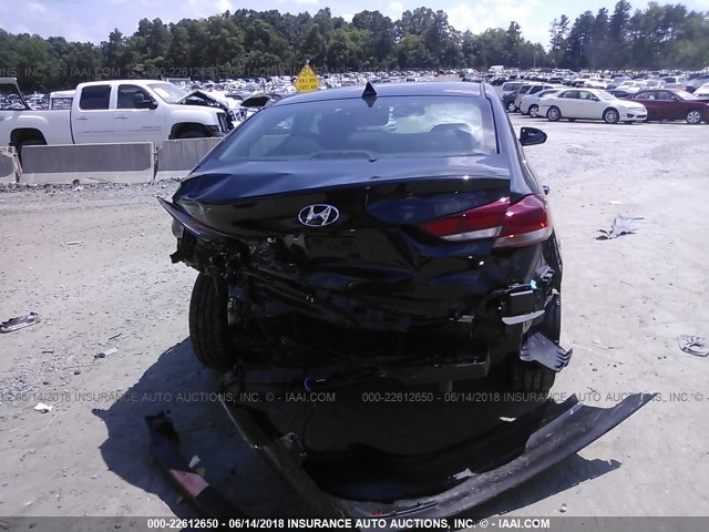 KMHD84LF5JU522453 - 2018 HYUNDAI ELANTRA SEL/VALUE/LIMITED BLACK photo 6