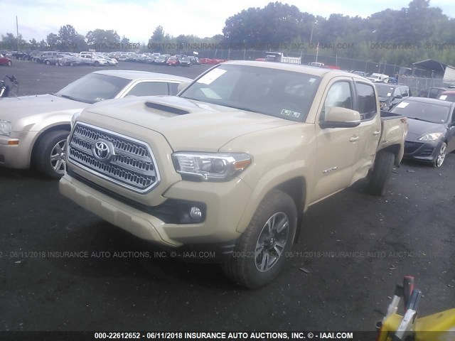 3TMCZ5AN6HM113583 - 2017 TOYOTA TACOMA DBL CAB/SR/TRDSPT/OR/PRO ბეჟი ფოტო 2