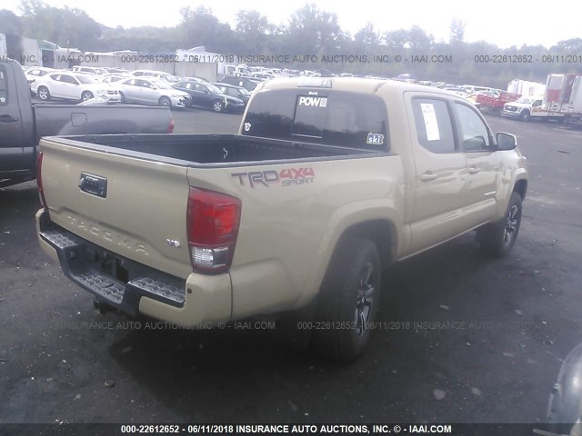 3TMCZ5AN6HM113583 - 2017 TOYOTA TACOMA DBL CAB/SR/TRDSPT/OR/PRO ბეჟი ფოტო 4