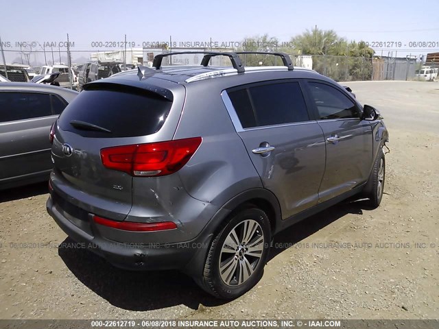 KNDPC3AC6E7578411 - 2014 KIA SPORTAGE EX GRAY photo 4