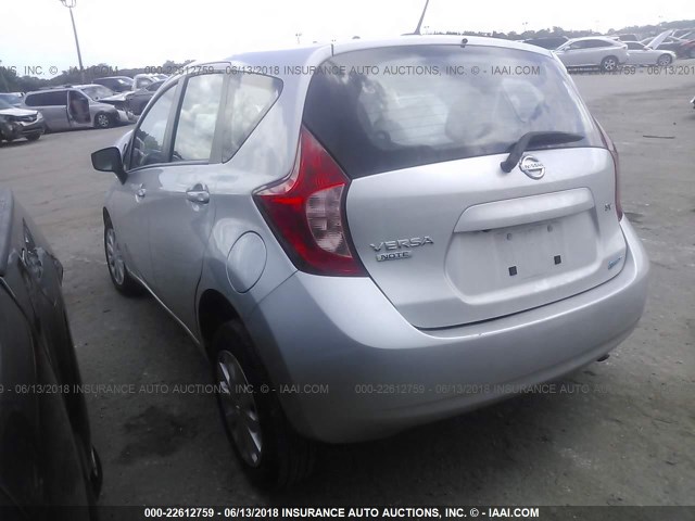 3N1CE2CP3GL358468 - 2016 NISSAN VERSA NOTE S/S PLUS/SV/SL/SR SILVER photo 3