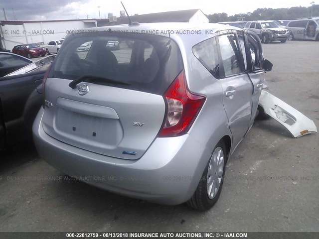 3N1CE2CP3GL358468 - 2016 NISSAN VERSA NOTE S/S PLUS/SV/SL/SR SILVER photo 4