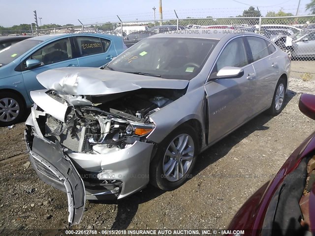 1G1ZE5STXHF255091 - 2017 CHEVROLET MALIBU LT SILVER photo 2