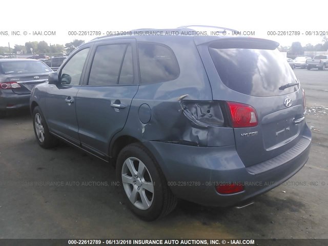 5NMSH13EX7H123751 - 2007 HYUNDAI SANTA FE SE/LIMITED BLUE photo 3