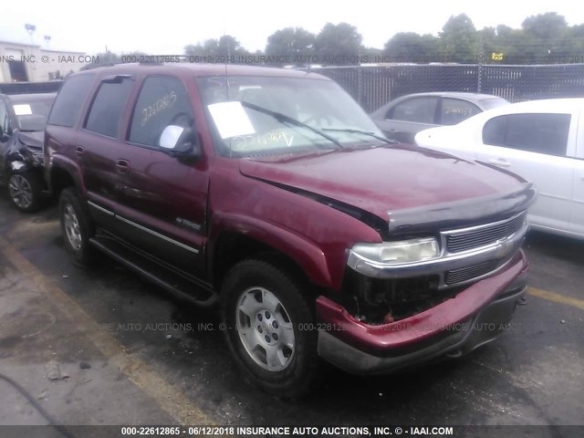 1GNEK13Z62J256938 - 2002 CHEVROLET TAHOE K1500 BURGUNDY photo 1