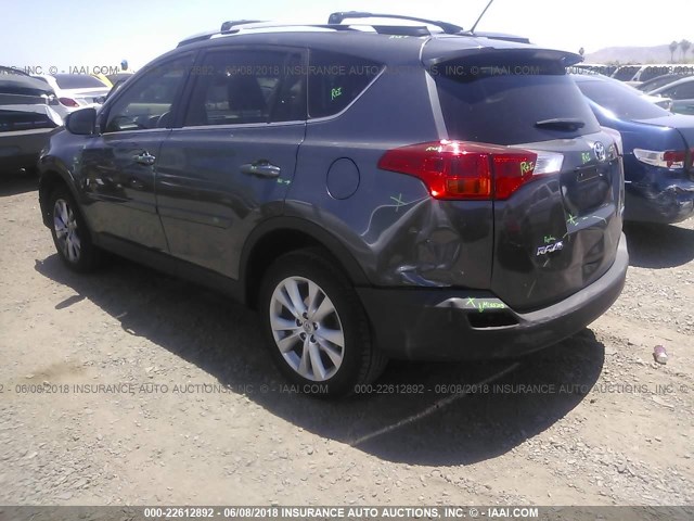 2T3YFREV9FW140921 - 2015 TOYOTA RAV4 LIMITED GRAY photo 3