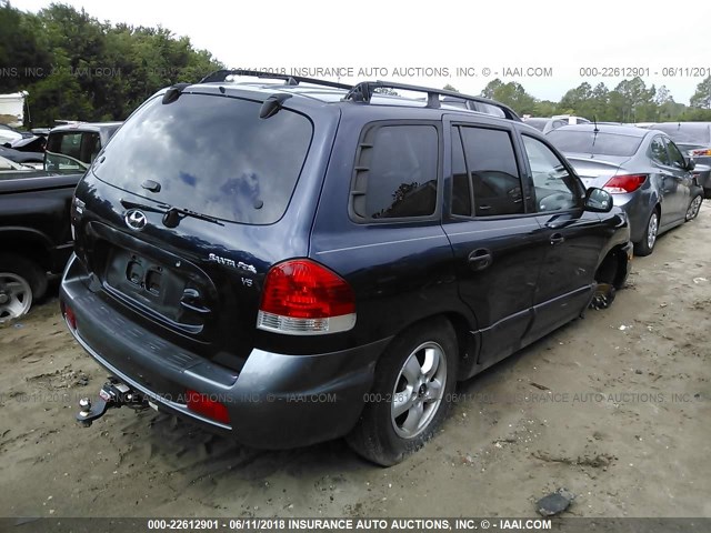 KM8SC13DX5U905071 - 2005 HYUNDAI SANTA FE GLS/LX BLUE photo 4