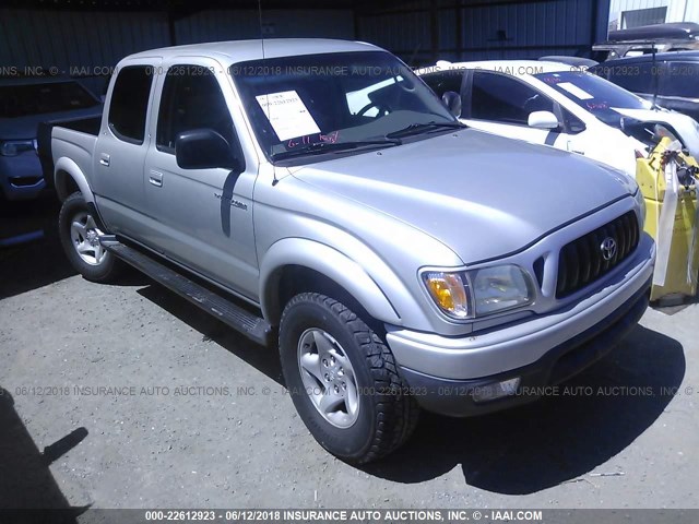 5TEGN92N82Z046045 - 2002 TOYOTA TACOMA DOUBLE CAB PRERUNNER SILVER photo 1