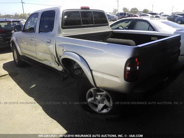 5TEGN92N82Z046045 - 2002 TOYOTA TACOMA DOUBLE CAB PRERUNNER SILVER photo 3