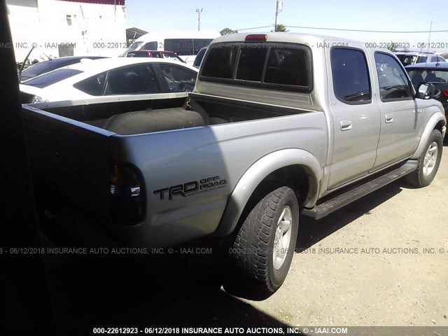 5TEGN92N82Z046045 - 2002 TOYOTA TACOMA DOUBLE CAB PRERUNNER SILVER photo 4