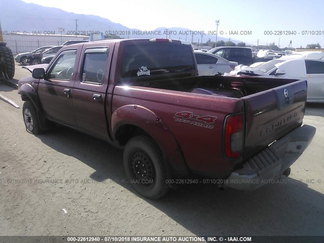 1N6ED27Y44C447045 - 2004 NISSAN FRONTIER CREW CAB XE V6 RED photo 3