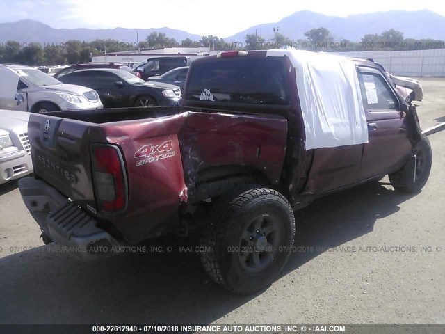 1N6ED27Y44C447045 - 2004 NISSAN FRONTIER CREW CAB XE V6 RED photo 4