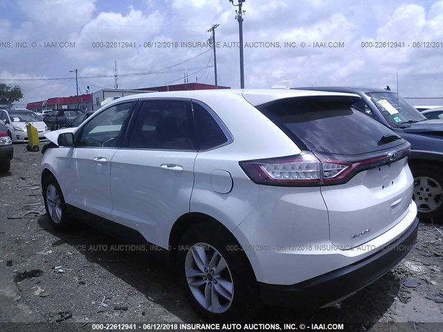 2FMTK4J81FBB74701 - 2015 FORD EDGE SEL WHITE photo 3