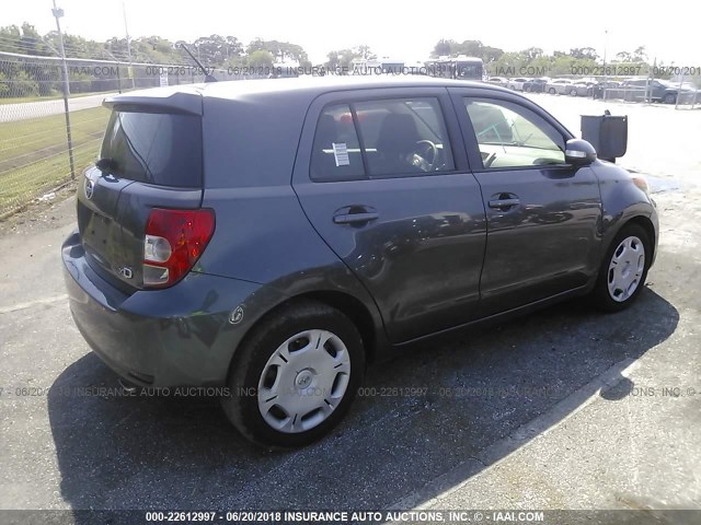 JTKKUPB48D1030278 - 2013 TOYOTA SCION XD GRAY photo 4