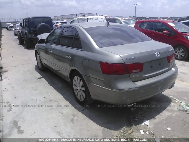 5NPEU46F99H500123 - 2009 HYUNDAI SONATA SE/LIMITED GREEN photo 3