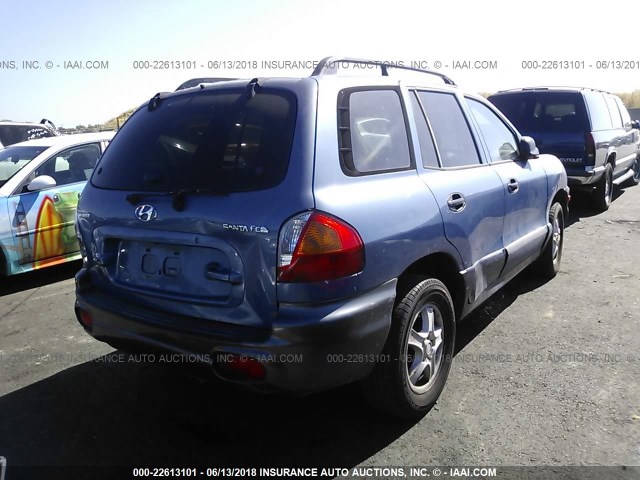 KM8SB82B81U035777 - 2001 HYUNDAI SANTA FE BLUE photo 4