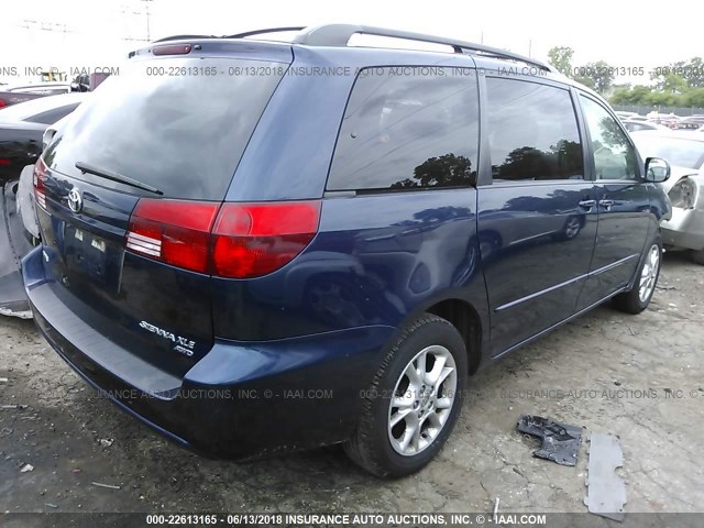 5TDBA22C44S014849 - 2004 TOYOTA SIENNA XLE/XLE LIMITED BLUE photo 4