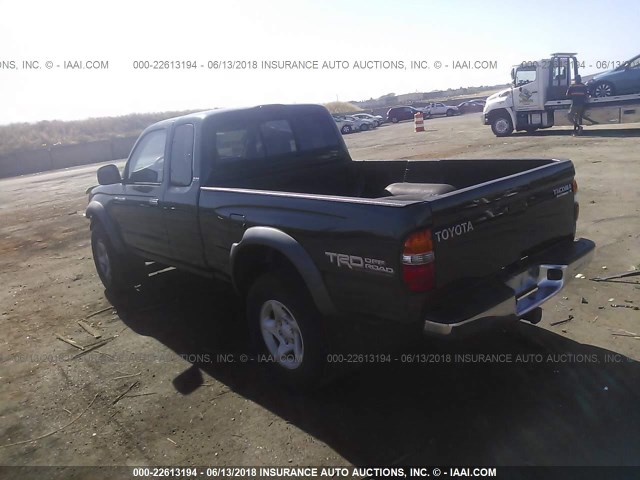 5TESN92NX1Z778265 - 2001 TOYOTA TACOMA XTRACAB PRERUNNER მწვანე ფოტო 3