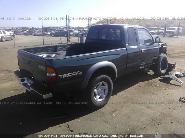 5TESN92NX1Z778265 - 2001 TOYOTA TACOMA XTRACAB PRERUNNER GREEN photo 4