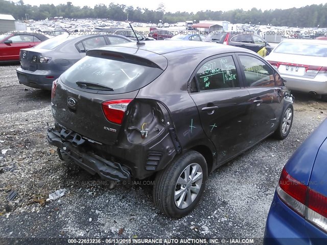 KNADN5A37C6052376 - 2012 KIA RIO EX/SX BROWN photo 4