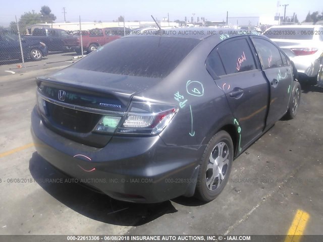 19XFB4F37FE200225 - 2015 HONDA CIVIC HYBRID L GRAY photo 4