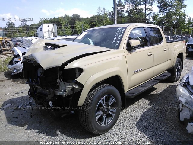 3TMDZ5BN7HM022230 - 2017 TOYOTA TACOMA DBL CAB/SR5/TRD SPORT/OR TAN photo 2